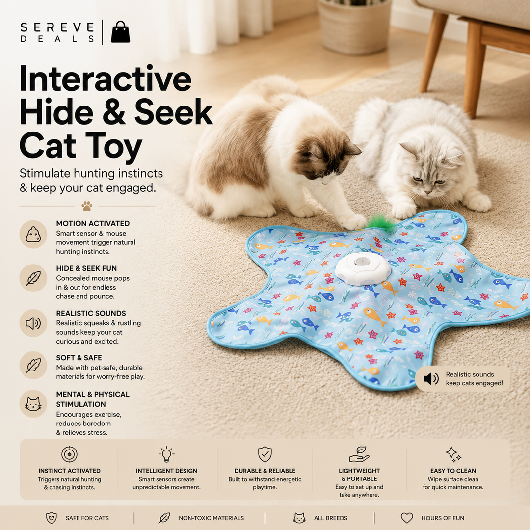 SEREVE Interactive Hide &amp; Seek Cat Toy