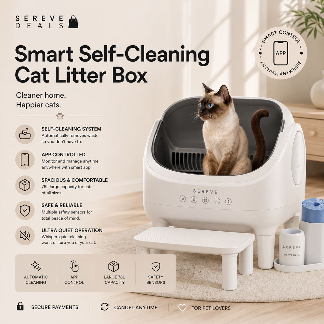 SEREVE Smart Self-Cleaning Cat Litter Box